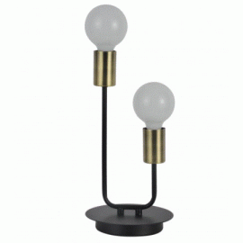 Lexi Lighting-Roma Table Lamp - Black+Anique Brass